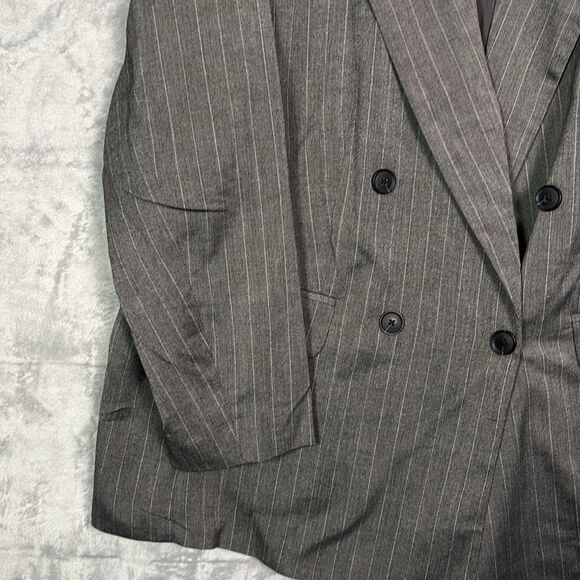 NWT New A New Day White & Gray Pin Stripe Button Front Blazer Size XXL - Picture 7 of 10